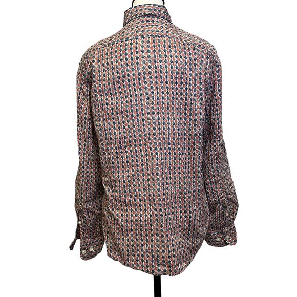 Lauren Jeans Co. Ralph Lauren Vintage Geometric Print Button-Up Shirt - Size M - Picture 4 of 12